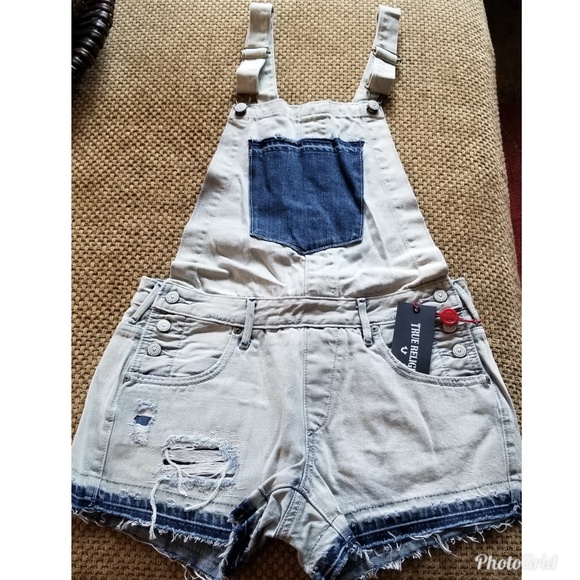 🔥Size25,26🔥True Religion Denim Short Overalls - Picture 3 of 6